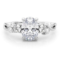 The Alma — Oval Lab Grown Diamond Engagement Ring with Side Stones thumbnail 11