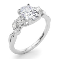 The Alma — Oval Lab Grown Diamond Engagement Ring with Side Stones thumbnail 12