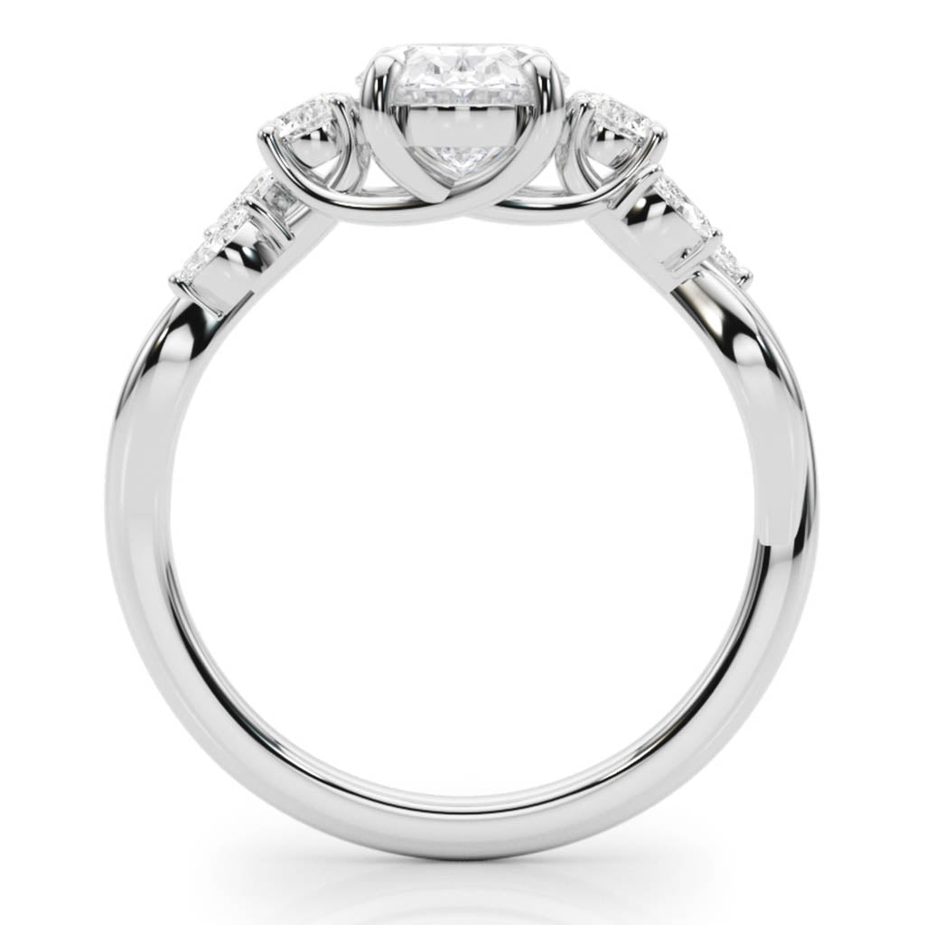 The Alma — Oval Lab Grown Diamond Engagement Ring with Side Stones — hand-finished lab grown engagement ring by Monroe Yorke Diamonds — view 13