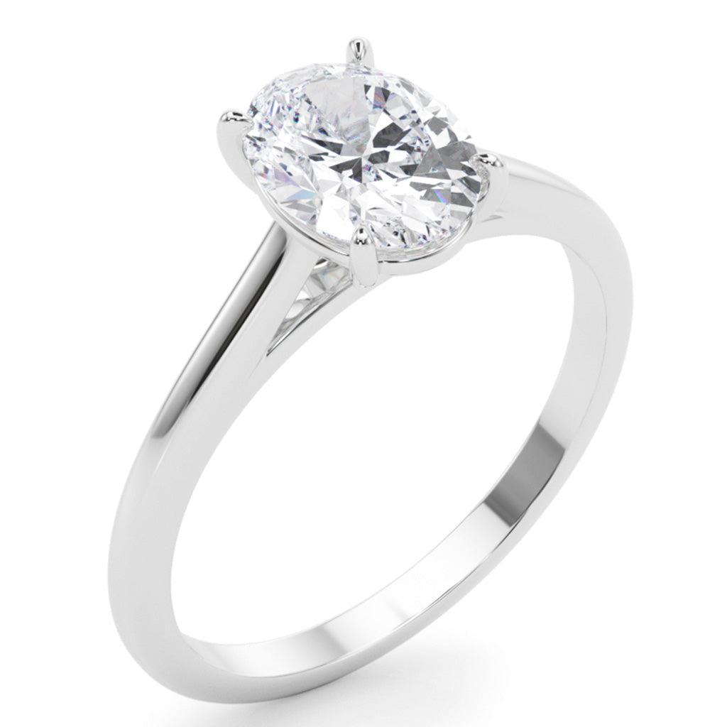 Amber — Oval Lab Grown Diamond Engagement Ring — hand-finished lab grown engagement ring by Monroe Yorke Diamonds — view 4