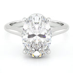 Angel - Top view showing the stunning 4 carat oval cut diamond in a 4 claw setting. Centre 4 carat lab created diamond