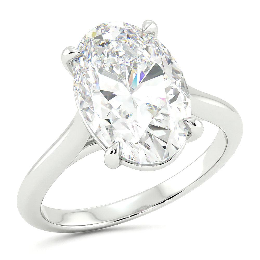Angel - Unique 4.0 Carat Oval Cut Diamond Solitaire Ring