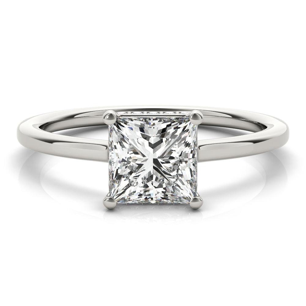 Anny — Princess Cut Lab Grown Diamond Hidden Halo Engagement Ring — hand-finished lab grown engagement ring by Monroe Yorke Diamonds — view 5