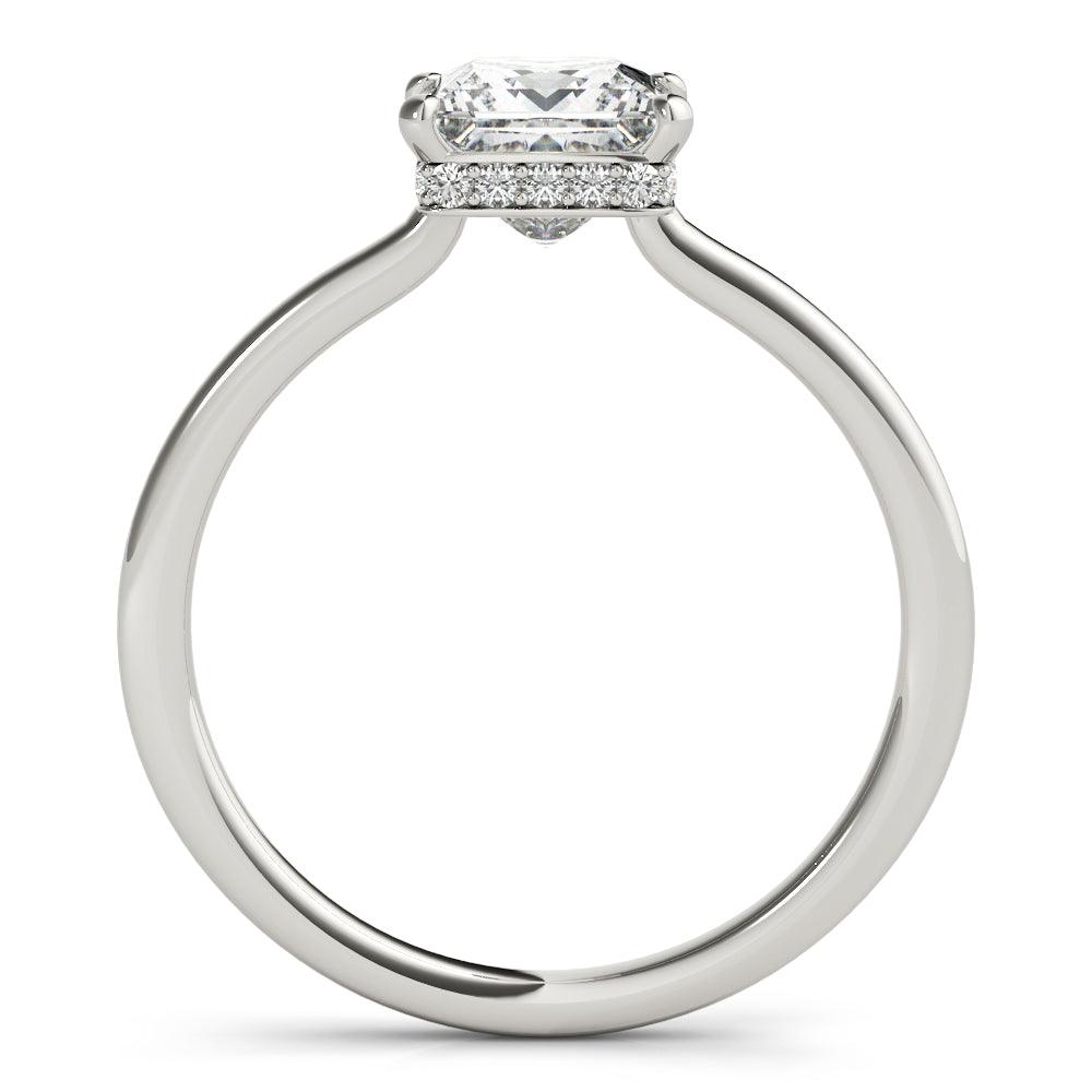 Anny — Princess Cut Lab Grown Diamond Hidden Halo Engagement Ring — hand-finished lab grown engagement ring by Monroe Yorke Diamonds — view 2