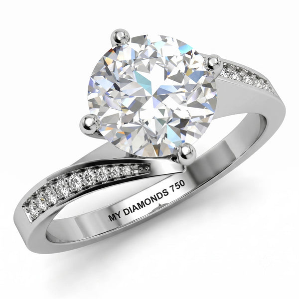 Arbella Round Brilliant Diamond Engagement Ring – 950 Platinum Elegance