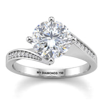 Arbella Round Brilliant Diamond Engagement Ring – 950 Platinum Elegance thumbnail 3