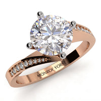 Arbella round brilliant diamond engagement ring in 18ct rose gold, top view
