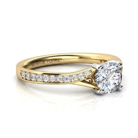 Ariel - Round Brilliant Diamond Split Band Engagement Ring