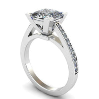 Arielle — Princess Cut Lab Grown Diamond Engagement Ring with Side Diamonds thumbnail 2