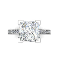 Arielle — Princess Cut Lab Grown Diamond Engagement Ring with Side Diamonds thumbnail 3