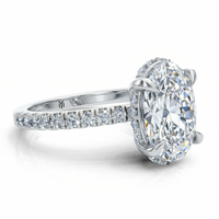 Bella — Oval Cut Lab Grown Diamond Hidden Halo Engagement Ring thumbnail 10