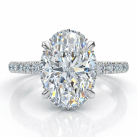 Bella — Oval Cut Lab Grown Diamond Hidden Halo Engagement Ring thumbnail 8