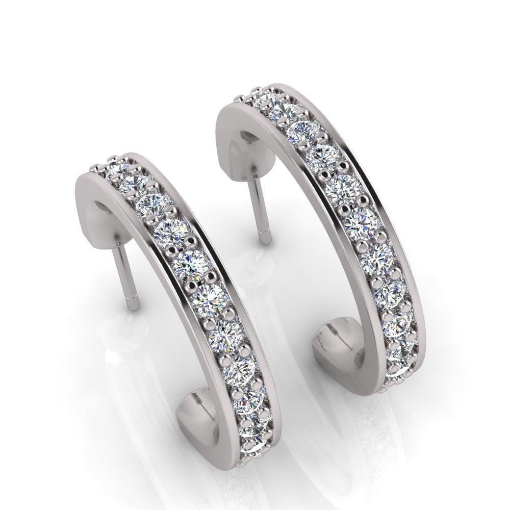 Blaze - Diamond Huggie Earrings — hand-finished lab grown engagement ring by Monroe Yorke Diamonds — view 2