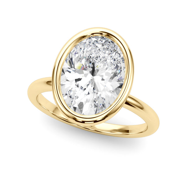 Briar — Oval Bezel Yellow Gold Diamond Engagement Ring