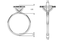 Briar — Oval Bezel Lab Grown Diamond Engagement Ring thumbnail 14
