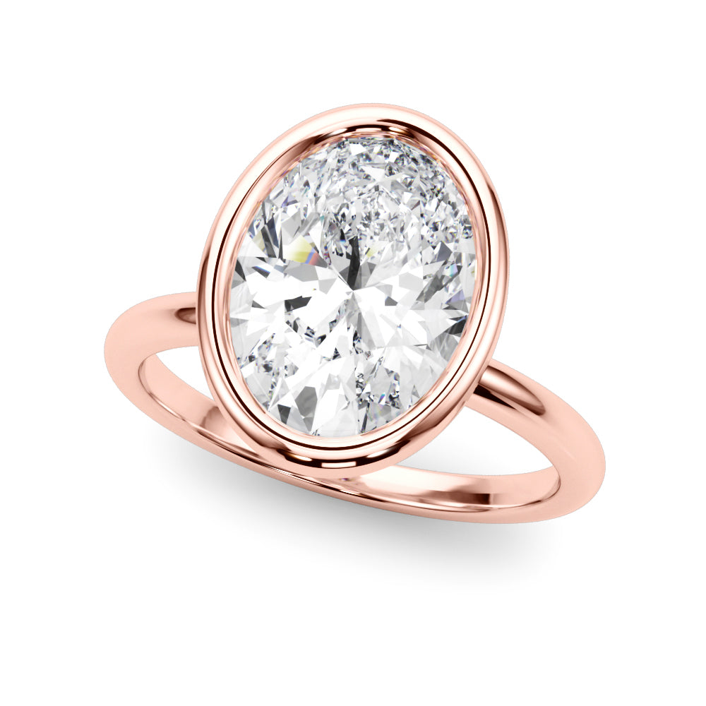 Briar — Oval Bezel Rose Gold Diamond Engagement Ring — view 10