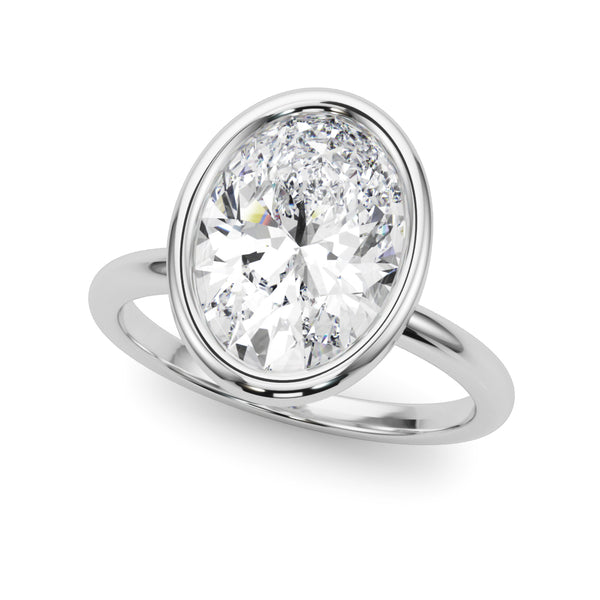 Briar — Oval Bezel White Gold Diamond Engagement Ring