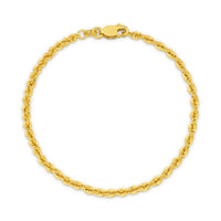Hollow Diamond Cut Rope 2.72mm Bracelet thumbnail 1