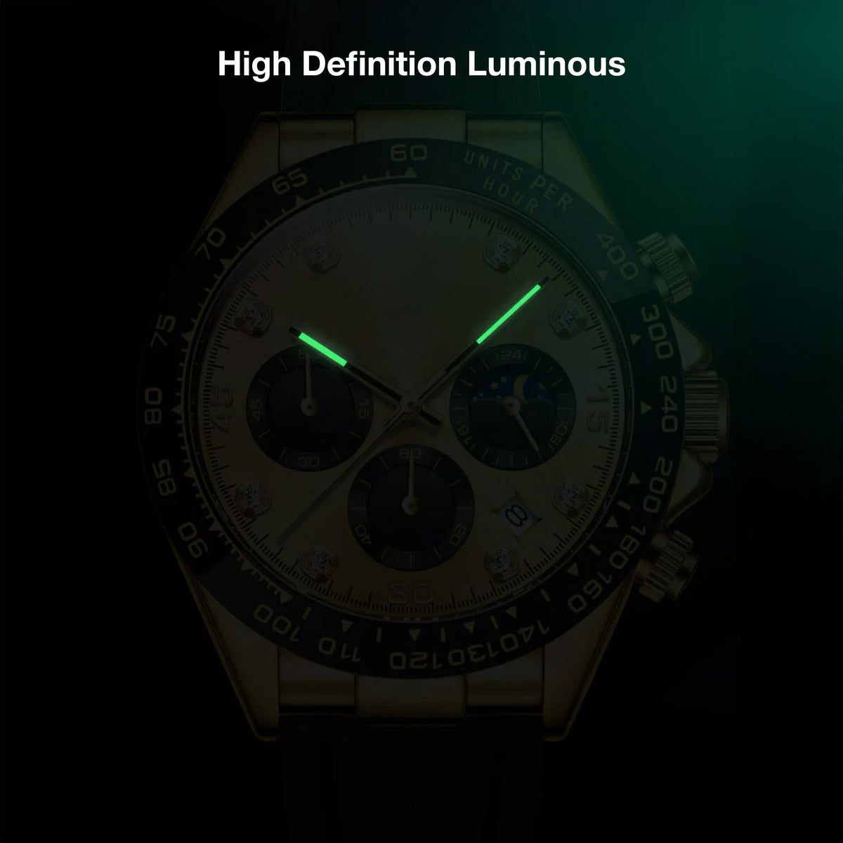 Apex Chronograph Gold — dial close-up — view 7