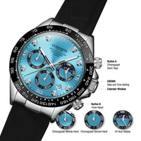 Apex Chronograph Watch — Turquoise thumbnail 3