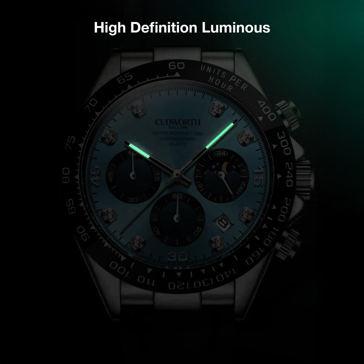 Apex Chronograph Turquoise — dial close-up — view 7