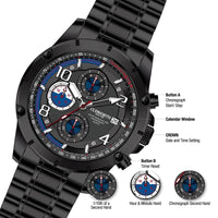 Velocity Chronograph Watch — Black Steel thumbnail 3