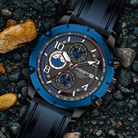 Velocity Chronograph Watch — Blue Black & Silicone thumbnail 2