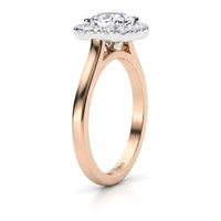 Carina – Cushion Cut Diamond Halo Engagement Ring in Gold