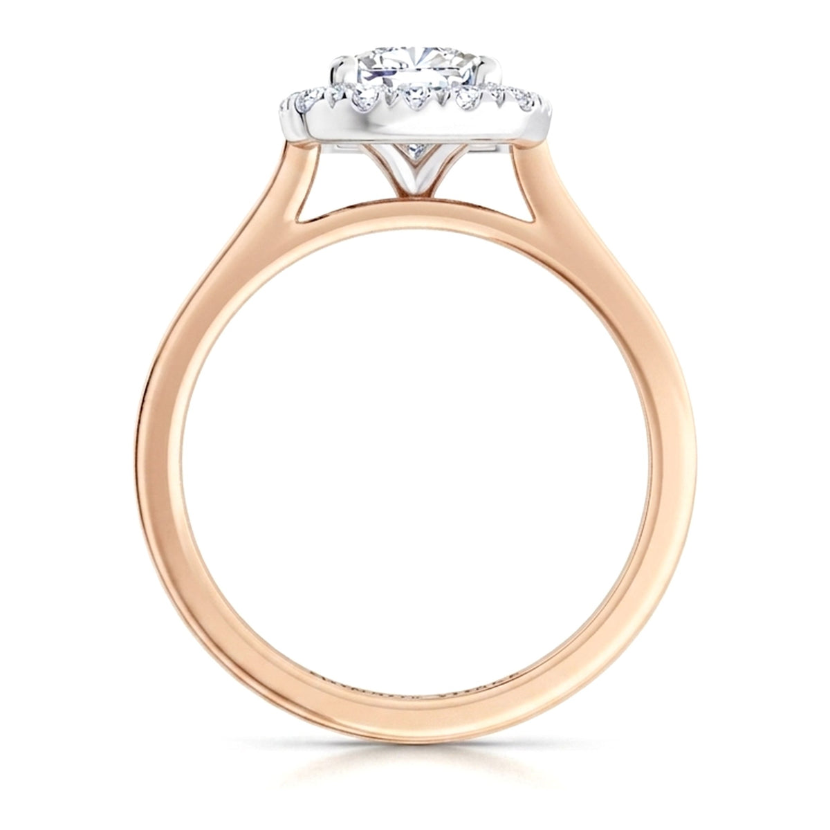 Carina – Cushion Cut Diamond Halo Engagement Ring in Gold