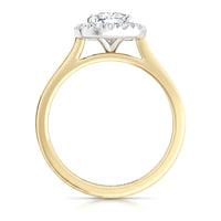 Carina – Cushion Cut Diamond Halo Engagement Ring in Gold