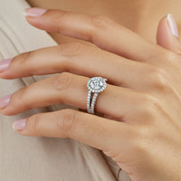 Ceduna – Split Band & Halo Diamond Engagement Ring thumbnail 2