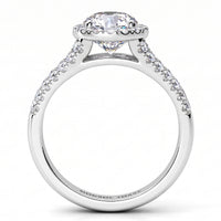 Ceduna - Side view showing centre diamond setting. White Gold or Platinum