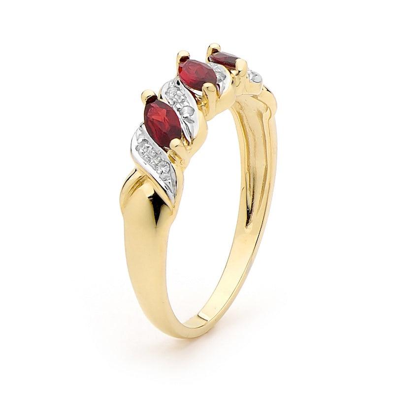 Created Ruby Anniversary Ring with Diamonds - Monroe Yorke Diamonds