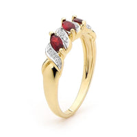Created Ruby Anniversary Ring with Diamonds thumbnail 2