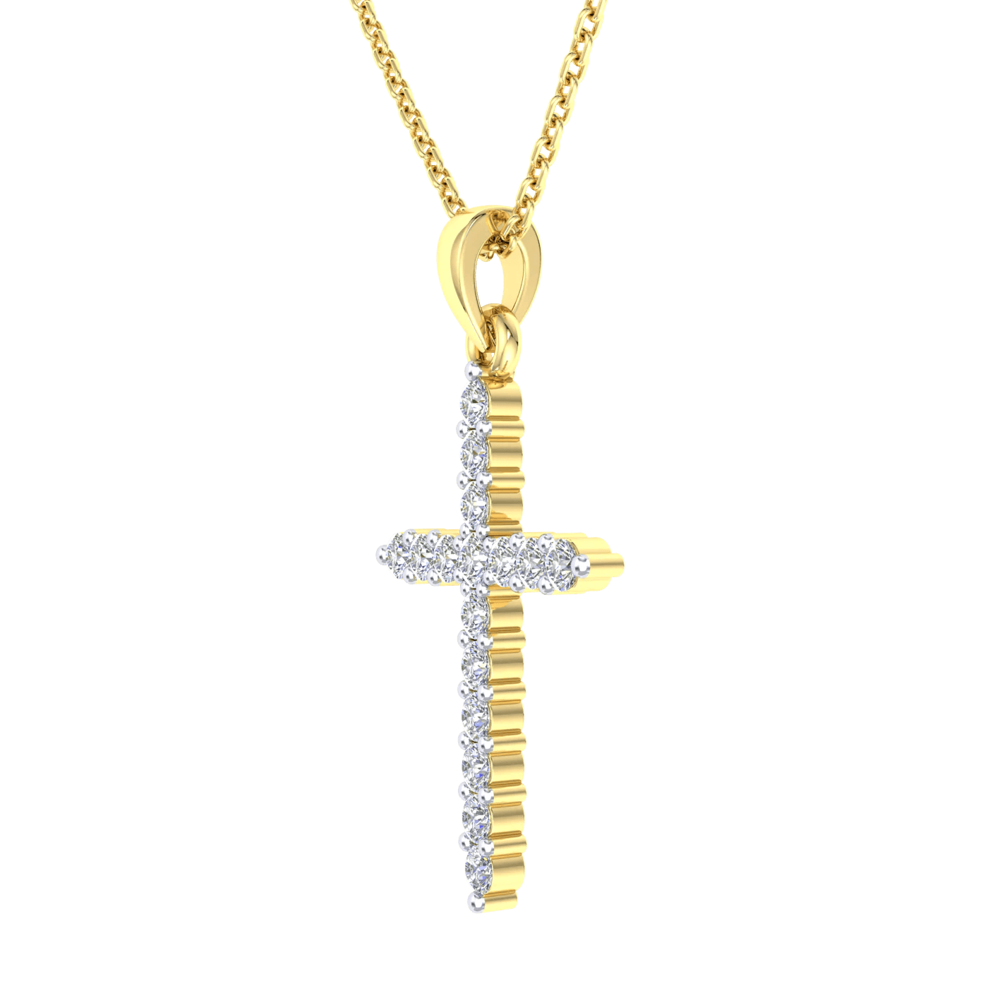 Gold Diamond Cross Pendant - 0.25 Carats - Monroe Yorke Diamonds