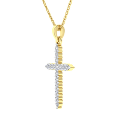 Gold Diamond Cross Pendant - 0.25 Carats - Monroe Yorke Diamonds