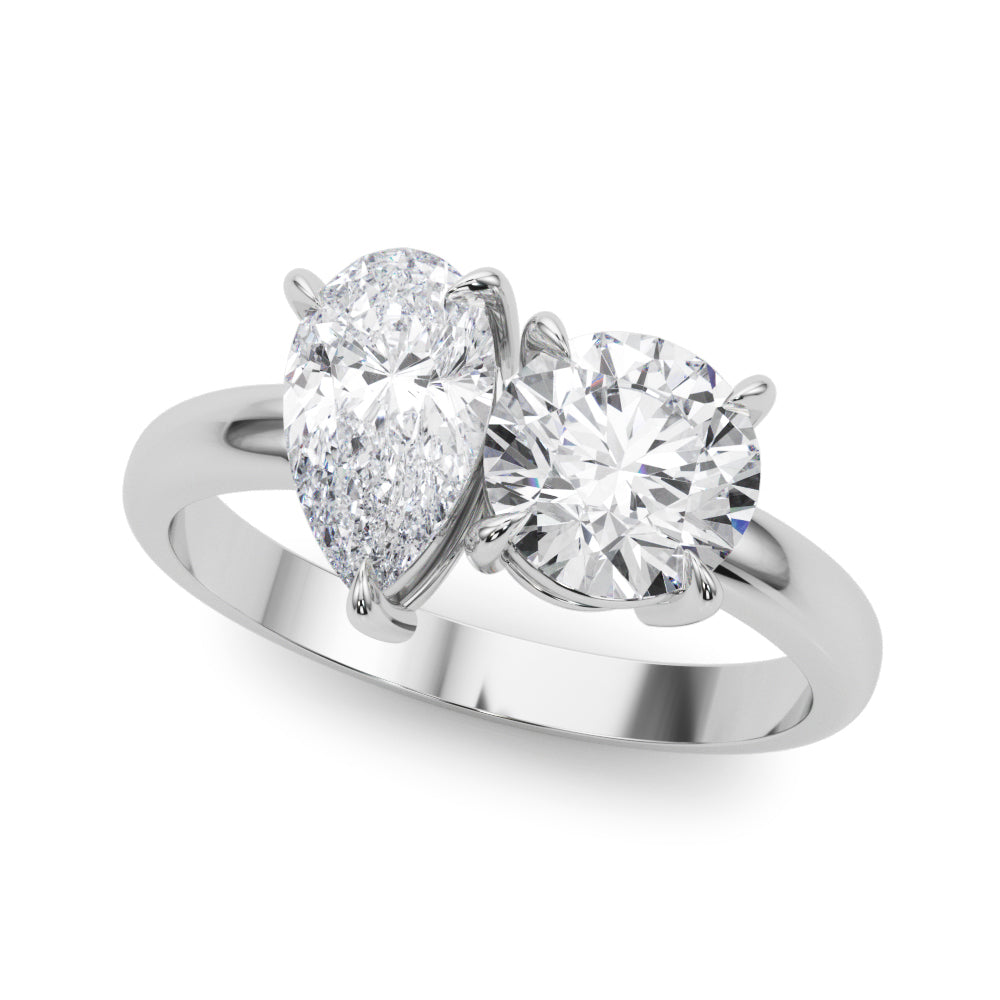 Dahlia - Toi et Moi Engagement Ring - A Symbol of Timeless Love and Elegance. 2.50 Total Carats — hand-finished lab grown engagement ring by Monroe Yorke Diamonds — view 2