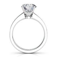 Danae engagement ring in white gold or platinum. Close view of the pave-set shoulder diamonds.