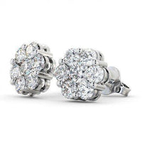 Demi - Diamond Cluster Earrings. Total 1.50 Carats thumbnail 1