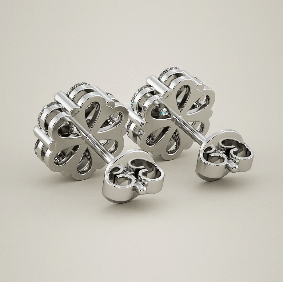 Demi - Diamond Cluster Earrings. Total 1.50 Carats — hand-finished lab grown engagement ring by Monroe Yorke Diamonds — view 3