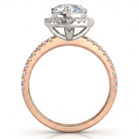 Dune in rose gold, profile view of the diamond set band