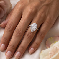 Dune - Pear Cut Diamond Halo Engagement Ring