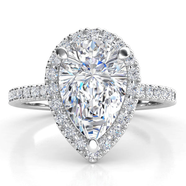 Dune - Pear Cut Diamond Halo Engagement Ring