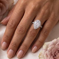 Dune - Pear Cut Diamond Halo Engagement Ring