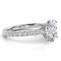 Elodie — Oval Lab Grown Diamond Engagement Ring with Diamond-Accent Band thumbnail 4