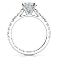 Elodie — Oval Lab Grown Diamond Engagement Ring with Diamond-Accent Band thumbnail 5