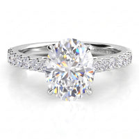Elodie - oval diamond engagement ring in white gold or platinum