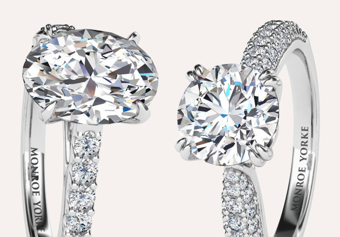 Different diamond shapes used in jewellery compared