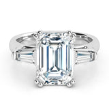 Envy - 2 Carat Emerald and Baguette Three Stone Lab Grown Diamond Ring