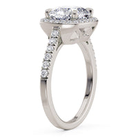 Frankie in 18ct white gold, profile view of the diamond-set band